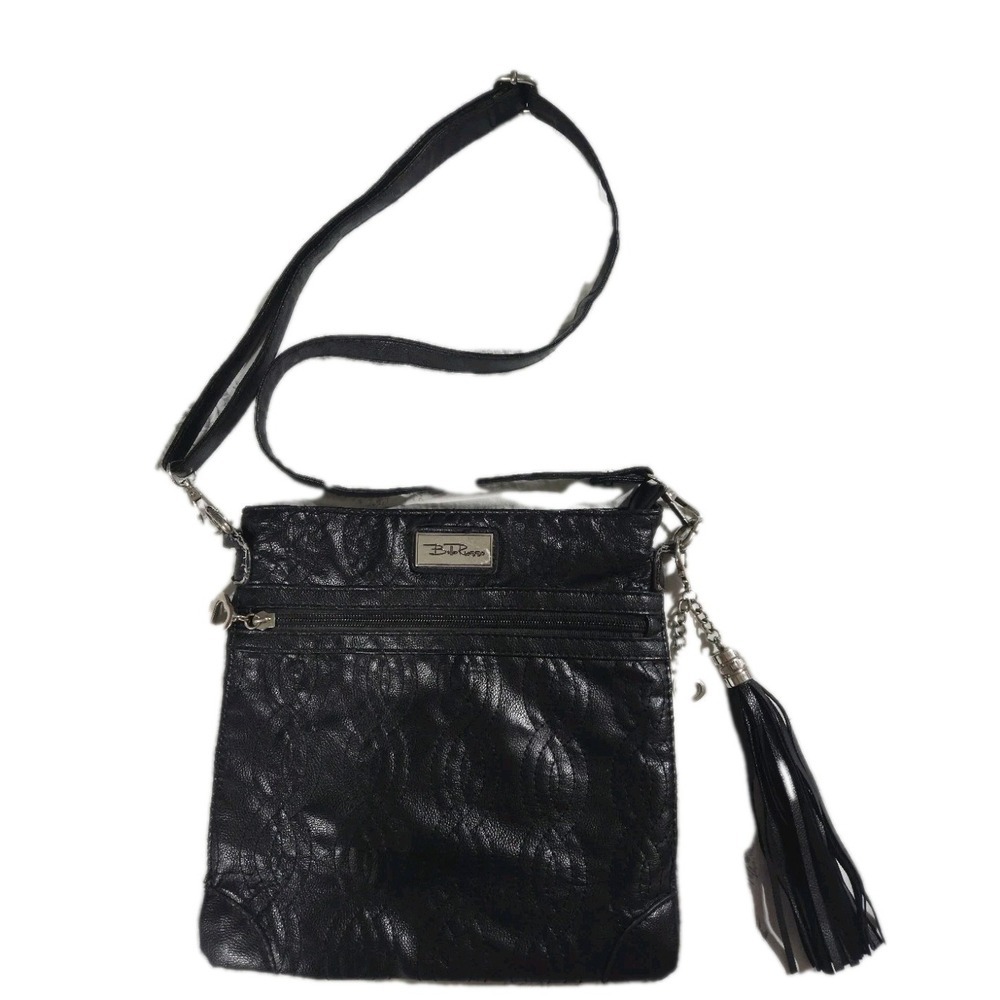 Bella Russo Faux Leather Crossbody Shoulder Purse Bag, Black